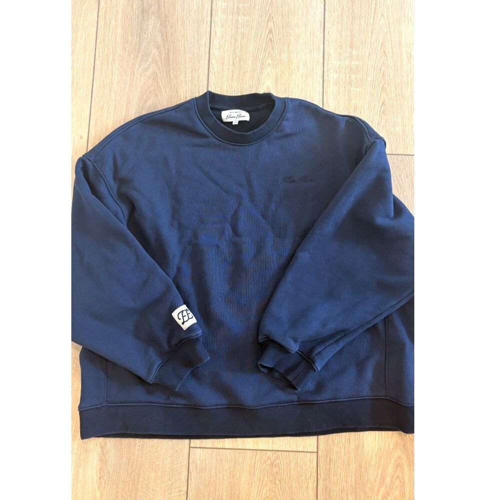 Eleven Eleven Midnight Blue Oversized Crewneck Sweatshirt Size Medium - Picture 2 of 5